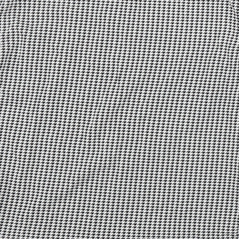 Monki Womens White Check  Basic T-Shirt Size S