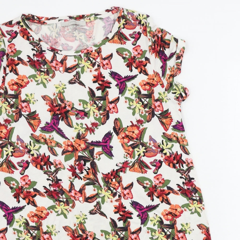 George  Womens White Floral  A-Line  Size 14