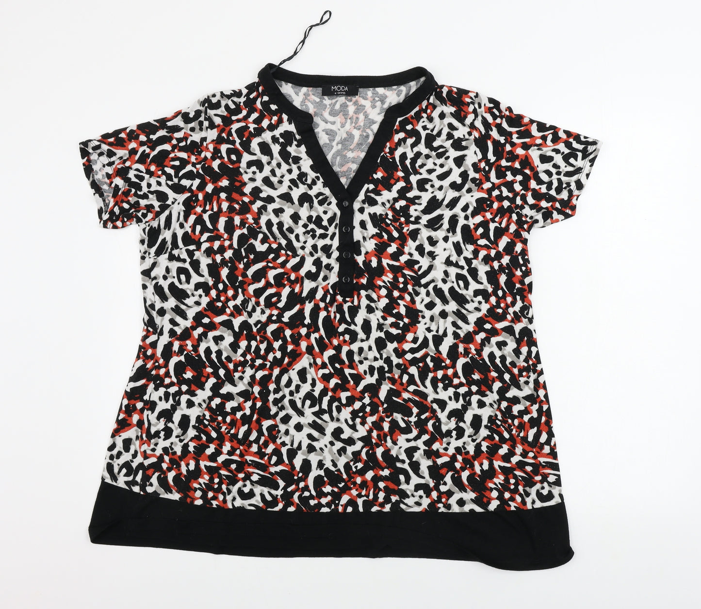 George  Womens White Animal Print  Basic T-Shirt Size 20