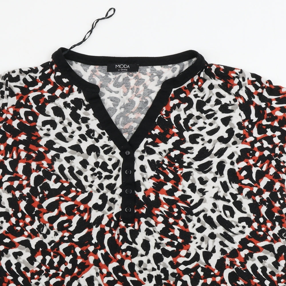 George  Womens White Animal Print  Basic T-Shirt Size 20