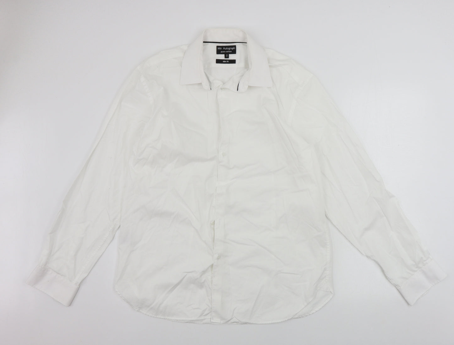 Marks and Spencer  Mens White    Dress Shirt Size 17
