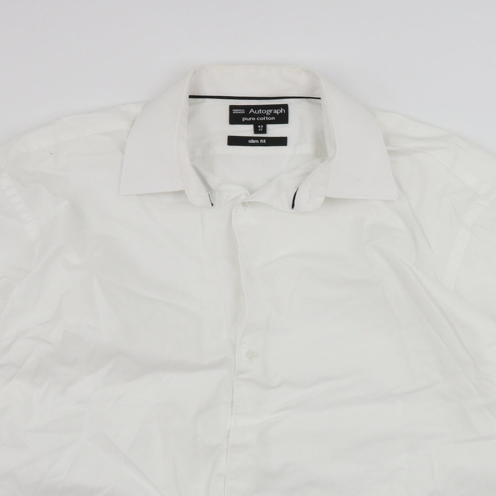 Marks and Spencer  Mens White    Dress Shirt Size 17