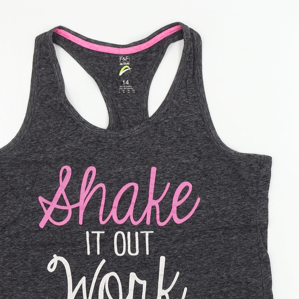 F&F  Womens Grey   Basic Tank Size 14