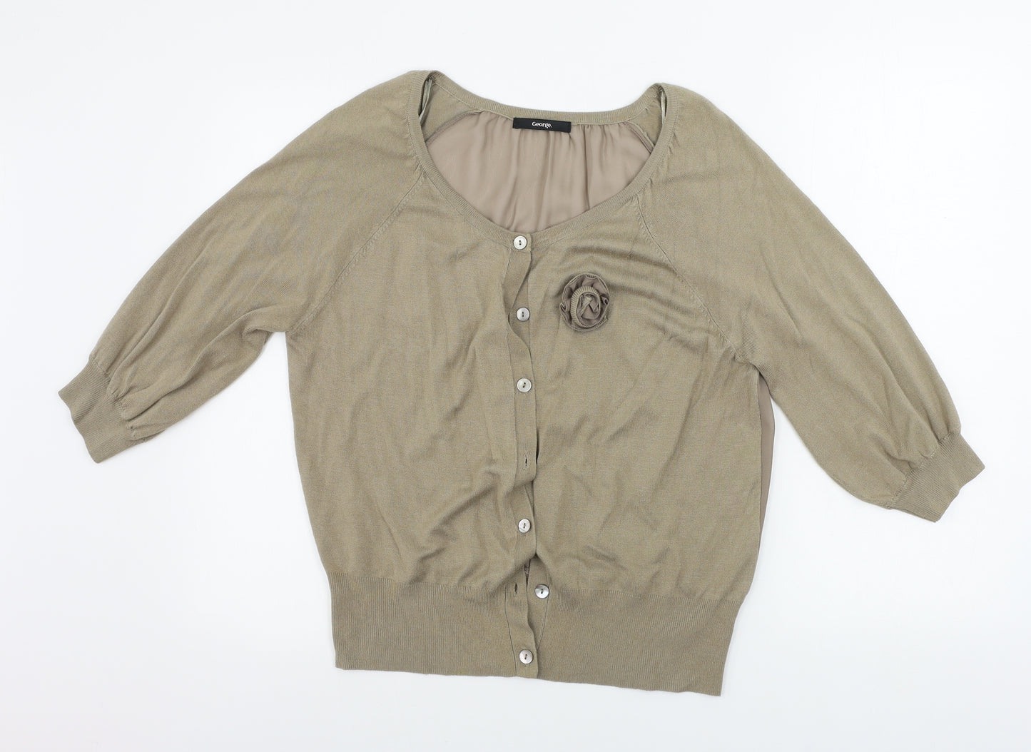 F&F  Womens Brown Paisley  Cardigan Jumper Size 18