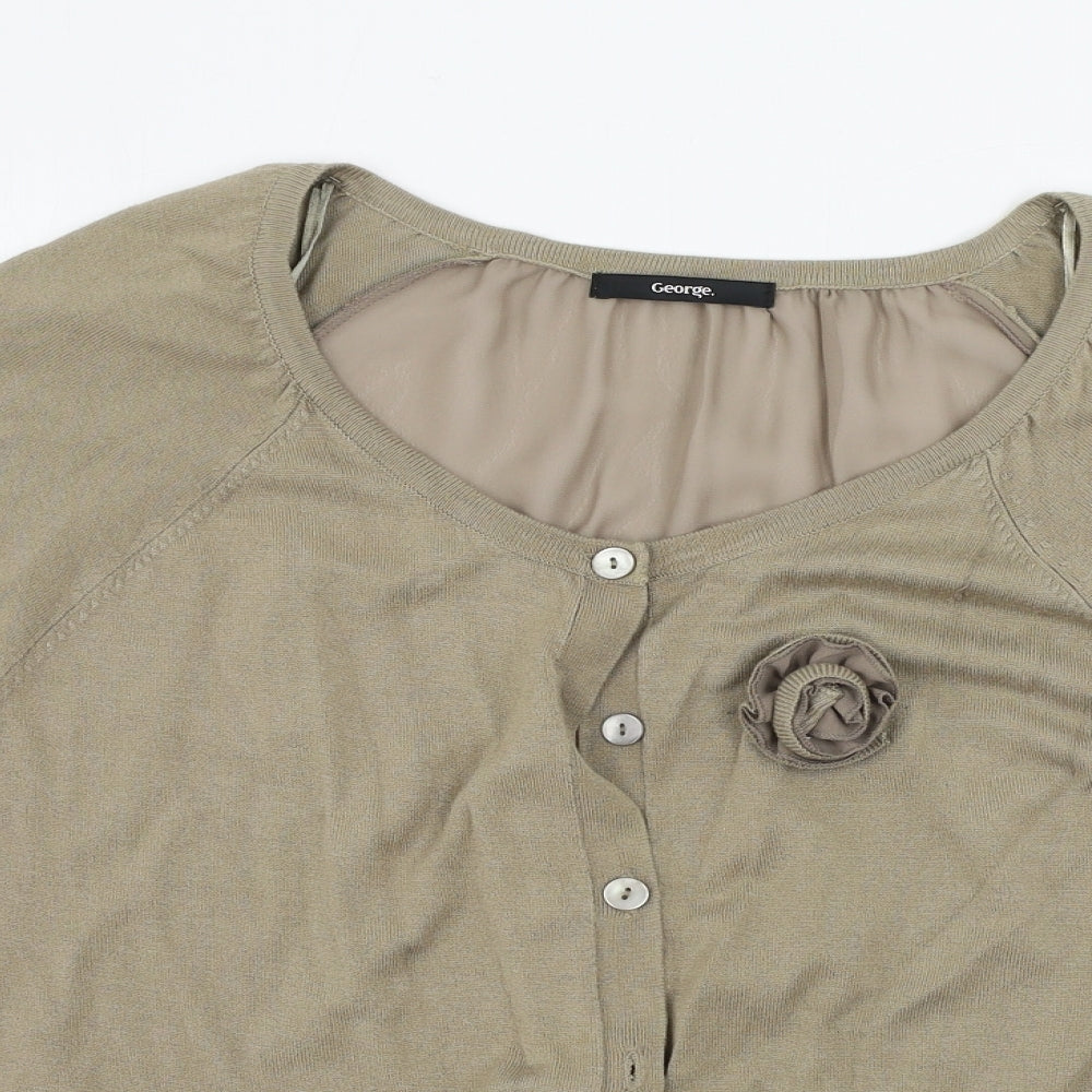 F&F  Womens Brown Paisley  Cardigan Jumper Size 18