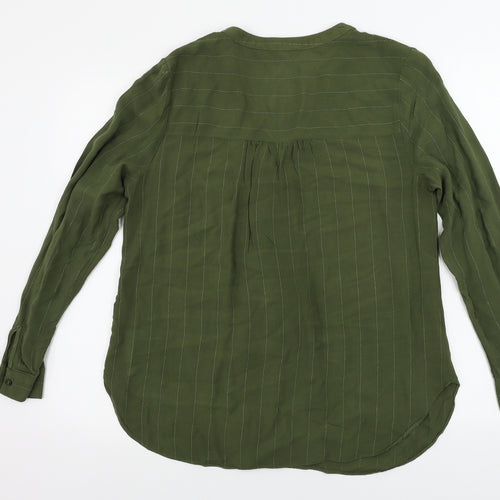 George  Womens Green Striped  Basic Blouse Size 10