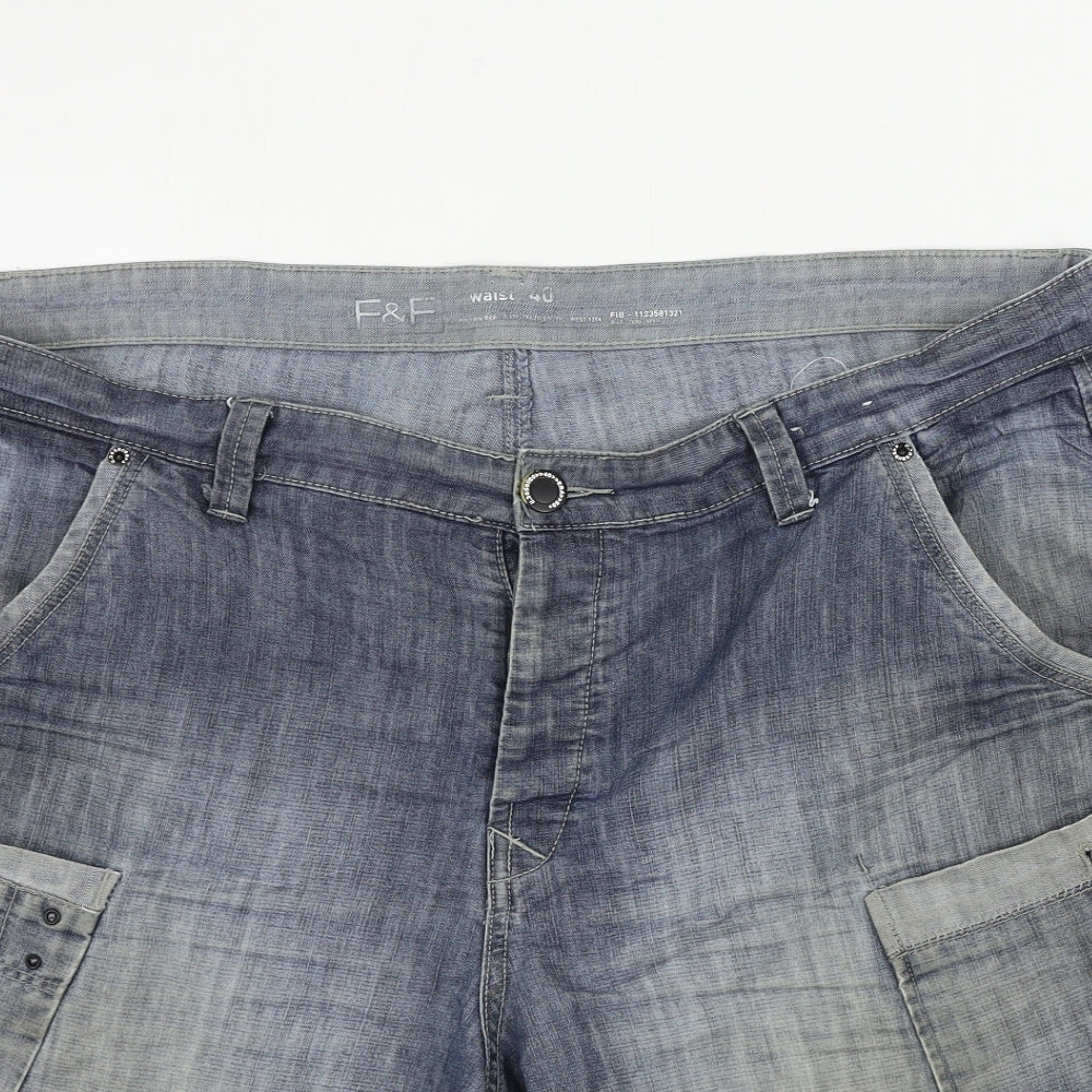 F&F  Mens Blue   Cargo Shorts Size 40 in