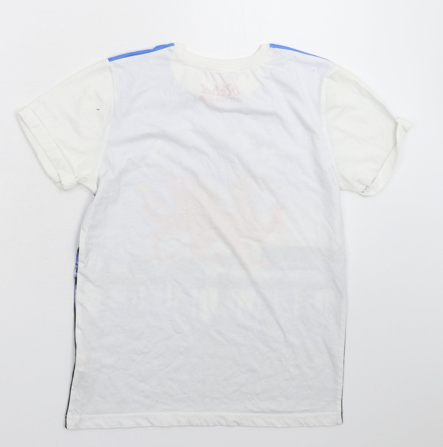 Rebel Boys White   Basic T-Shirt Size 12-13 Years