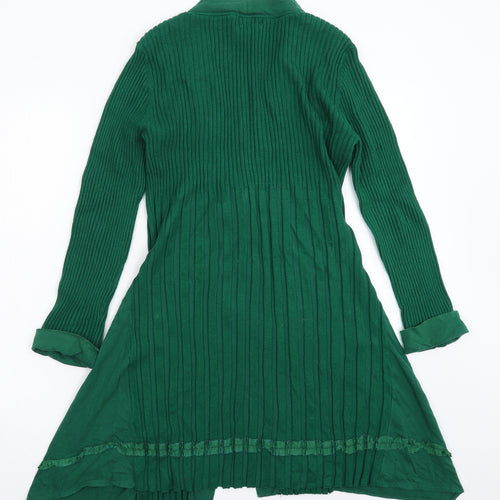 Per Una Womens Green  Knit Pea Coat Coatigan Size 12