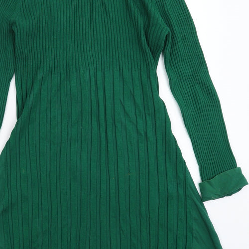 Per Una Womens Green  Knit Pea Coat Coatigan Size 12