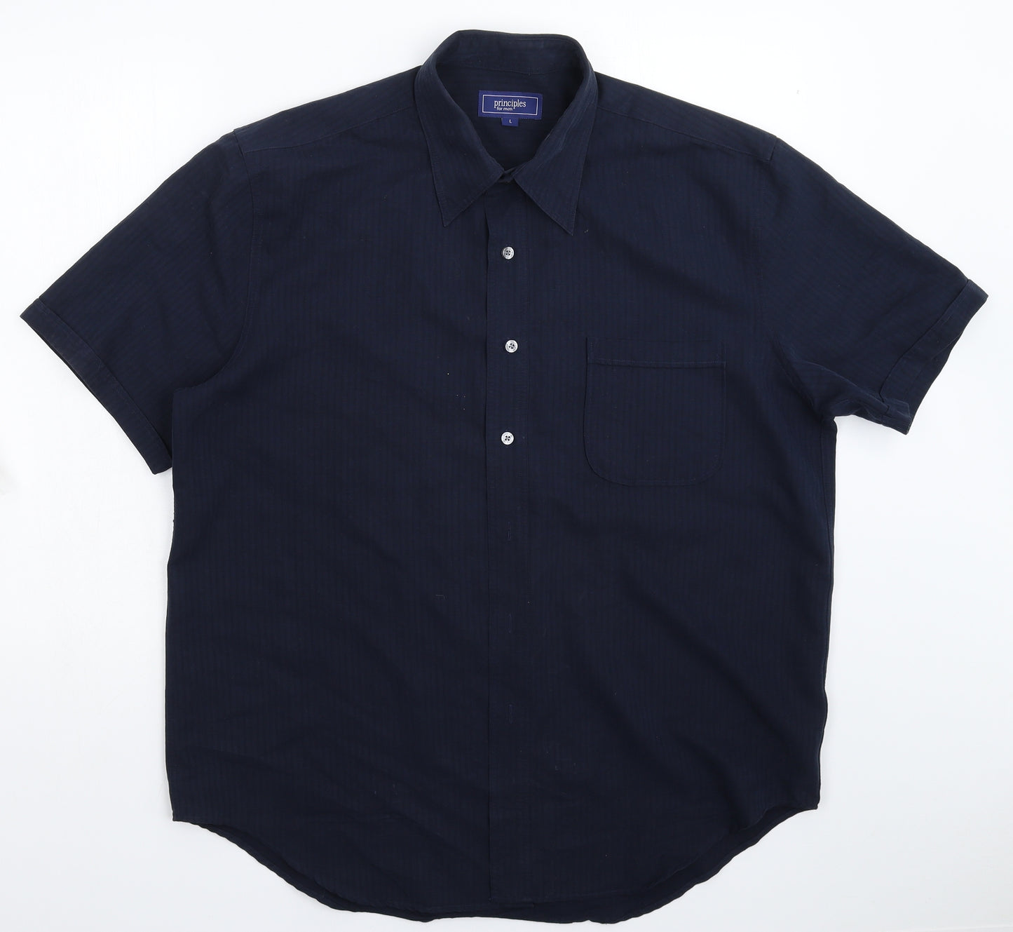 Principles Mens Blue    Button-Up Size L