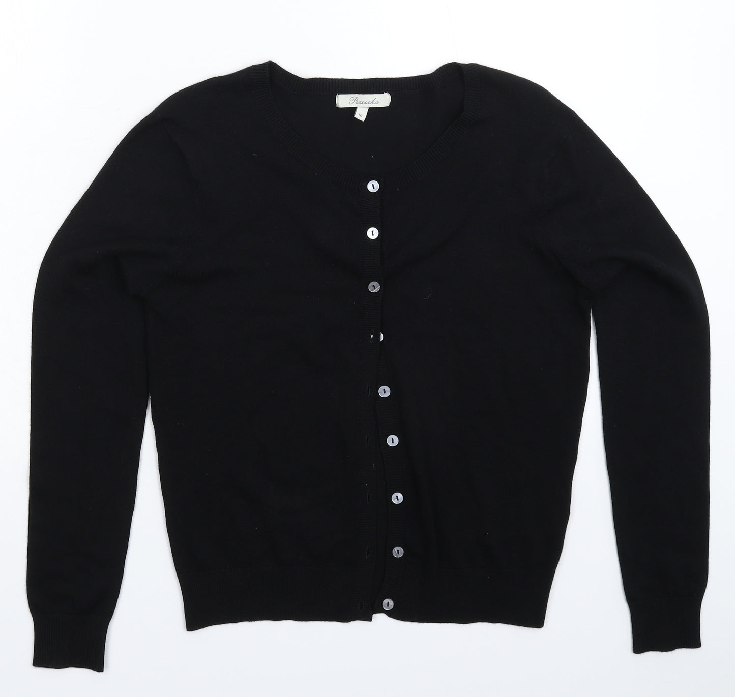 Peacocks Womens Black  Knit Cardigan Jumper Size 10
