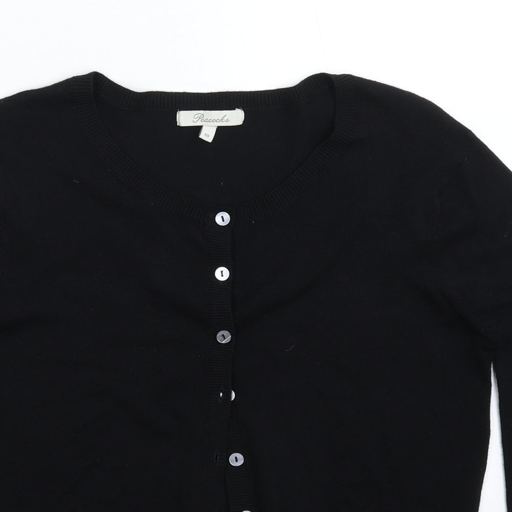 Peacocks Womens Black  Knit Cardigan Jumper Size 10