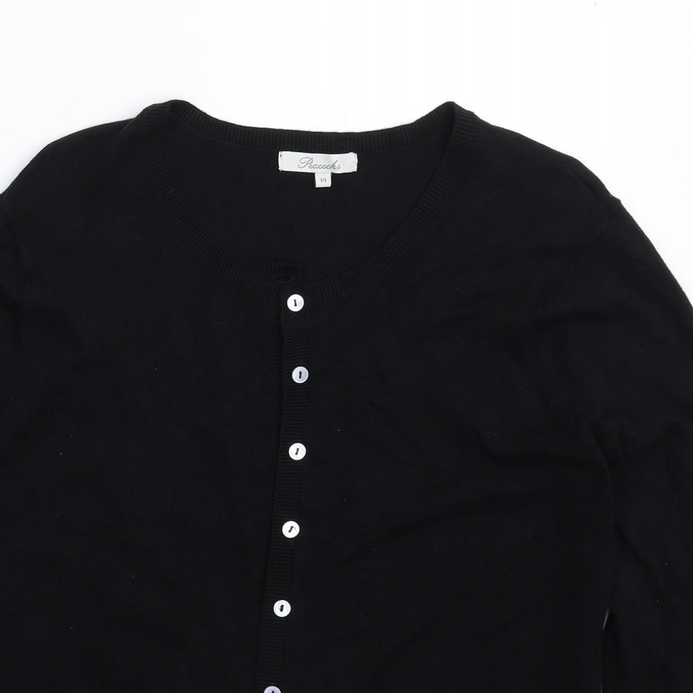 Peacocks Womens Black  Knit Cardigan Jumper Size 14