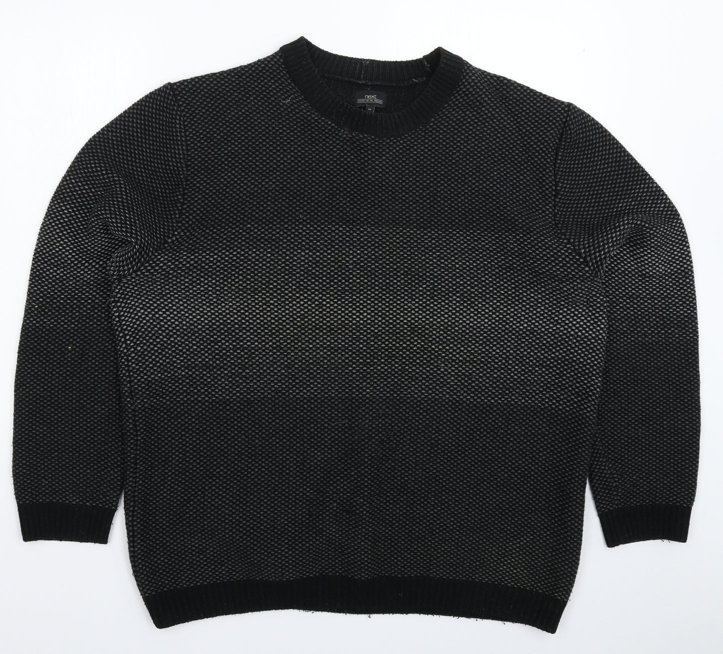 NEXT Mens Black  Knit Pullover Jumper Size XL
