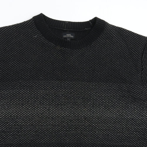 NEXT Mens Black  Knit Pullover Jumper Size XL