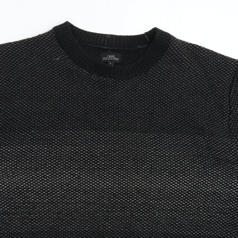 NEXT Mens Black  Knit Pullover Jumper Size XL