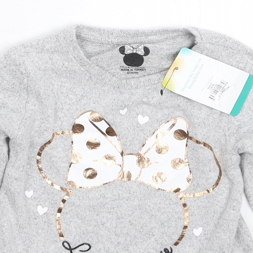 Primark Girls Grey  Knit Jumper Dress  Size 18-24 Months  - Disney