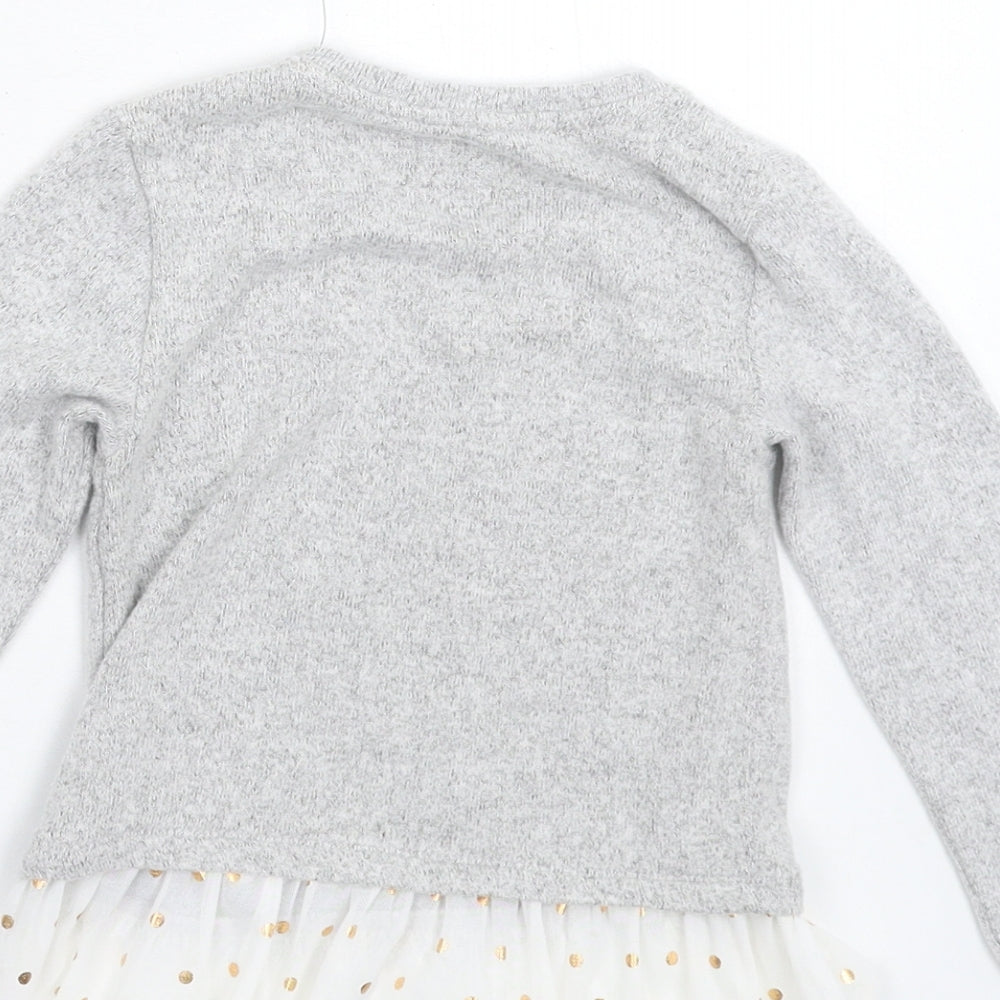 Primark Girls Grey  Knit Jumper Dress  Size 18-24 Months  - Disney