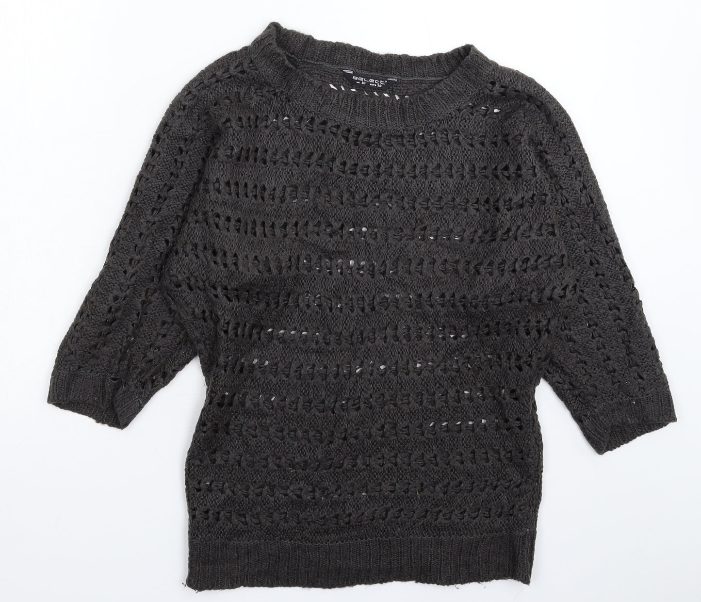 Select Womens Grey  Knit Pullover Jumper Size 10