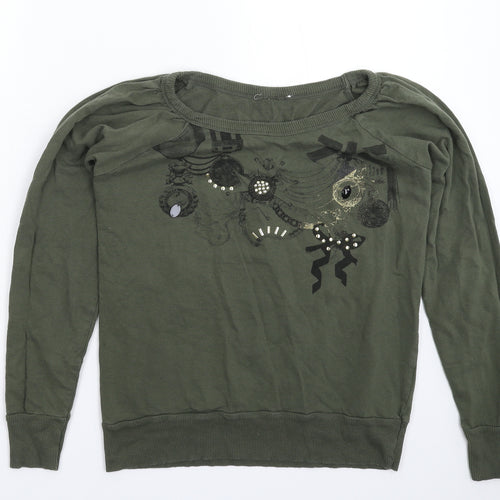 Preworn Womens Green   Pullover Sweatshirt Size 12