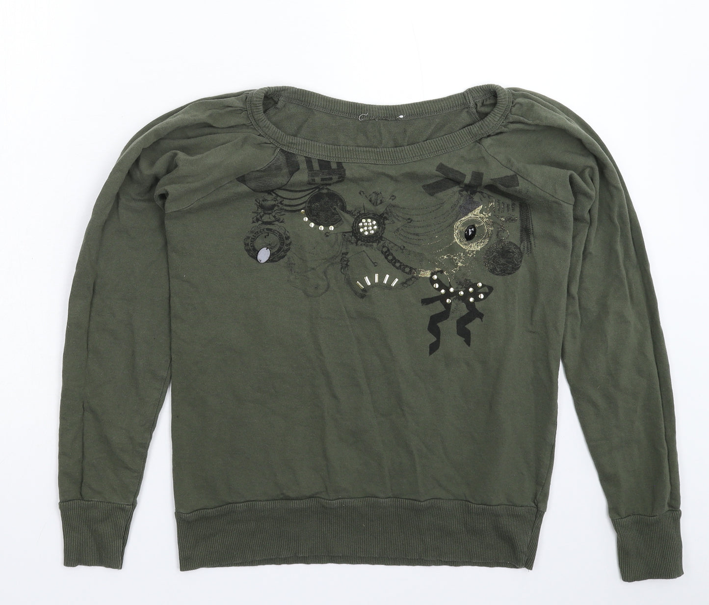 Preworn Womens Green   Pullover Sweatshirt Size 12