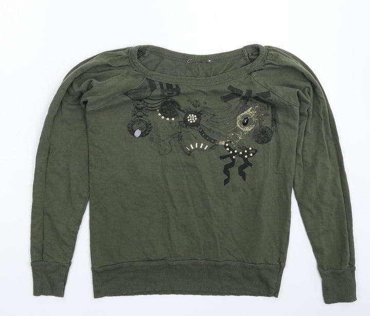 Preworn Womens Green   Pullover Sweatshirt Size 12