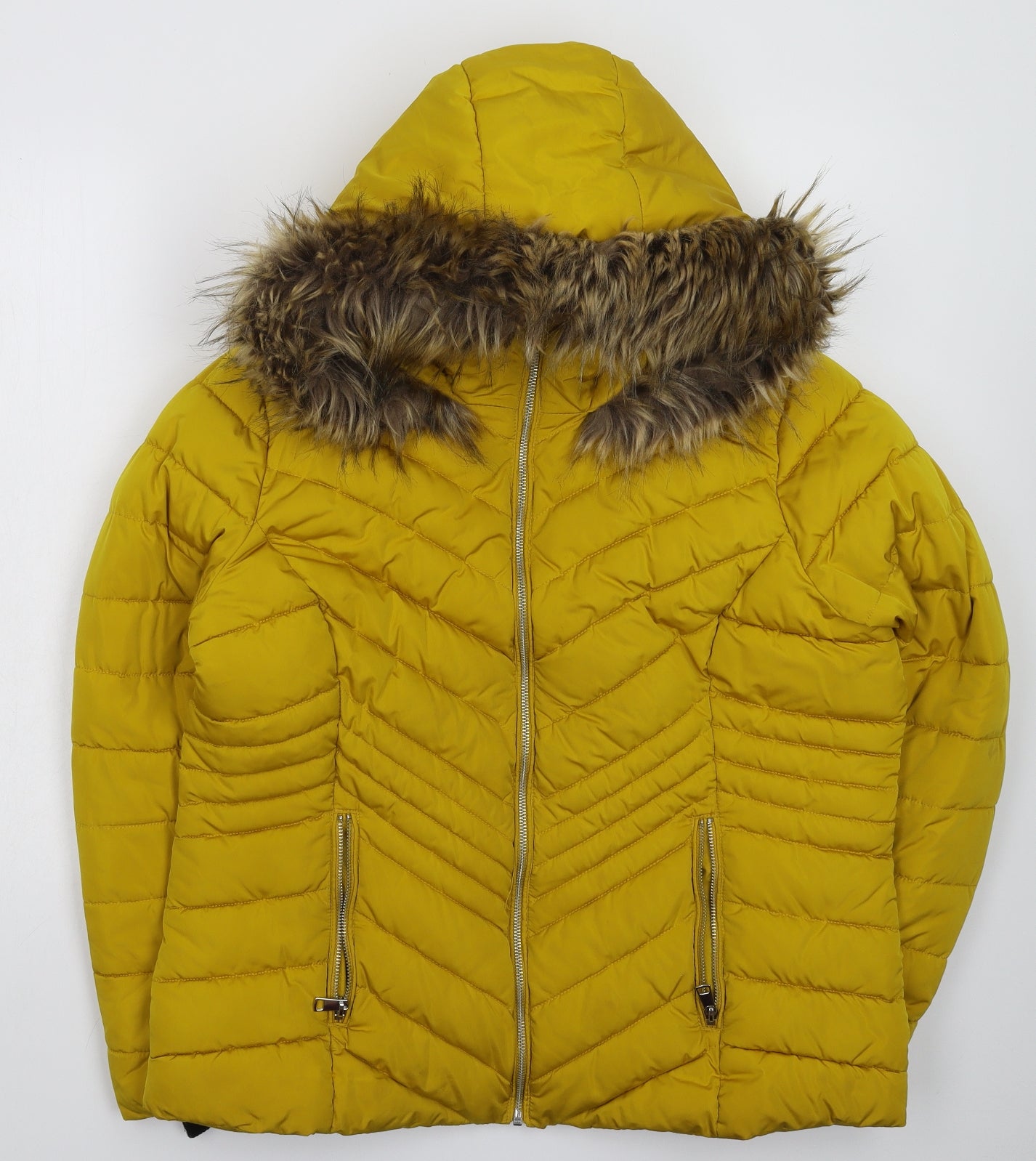 George Womens Yellow   Parka Coat Size L