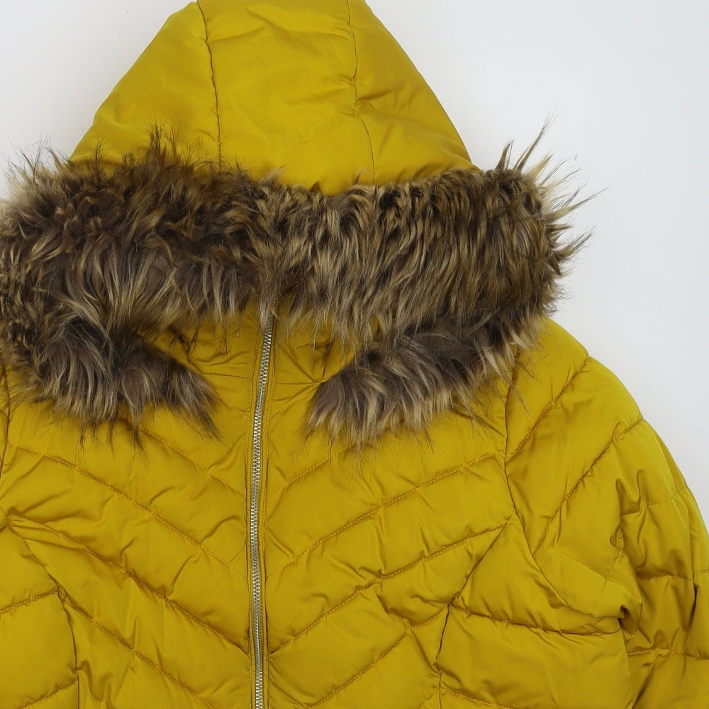 George Womens Yellow   Parka Coat Size L