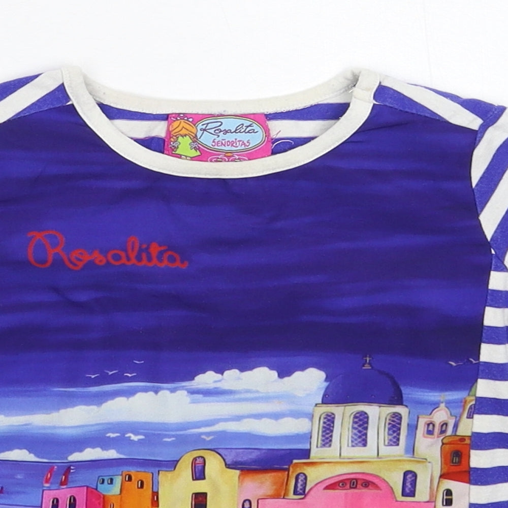 Rosalita Girls Multicoloured Striped  Basic T-Shirt Size 4 Years