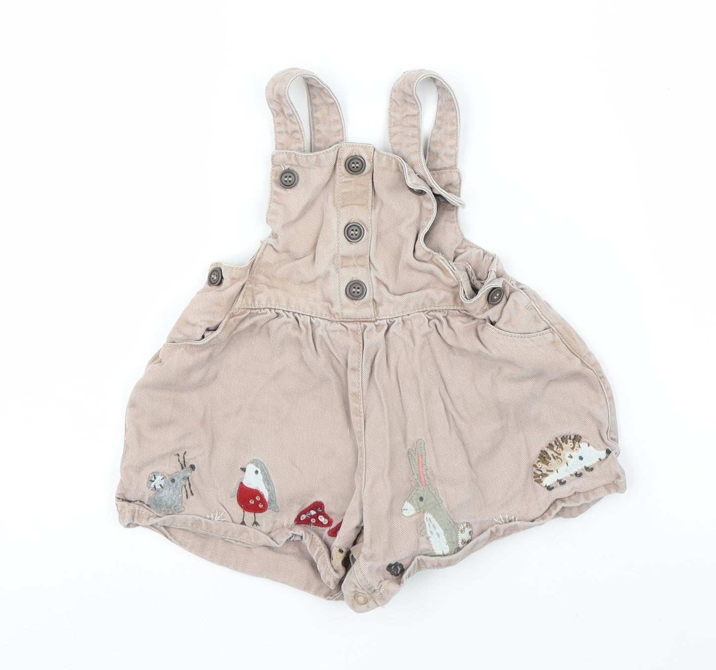 NEXT Girls Beige   Dungaree One-Piece Size 12 Months