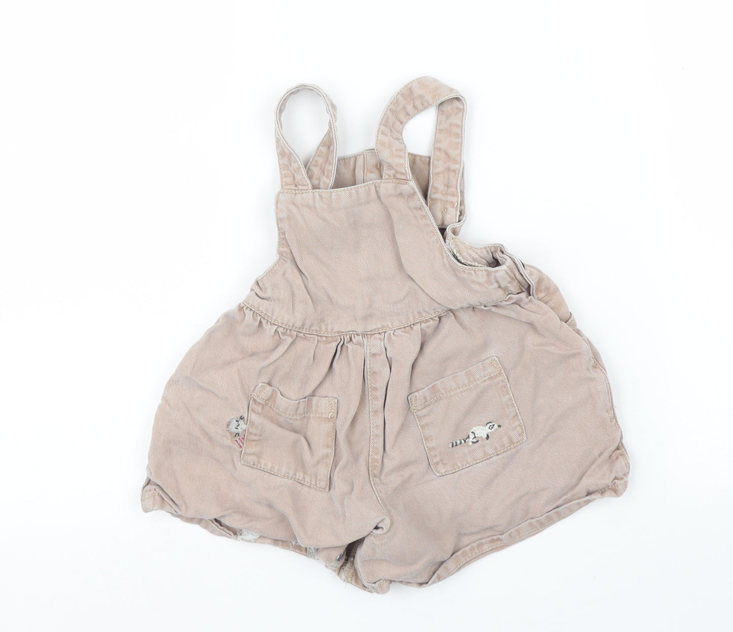 NEXT Girls Beige   Dungaree One-Piece Size 12 Months