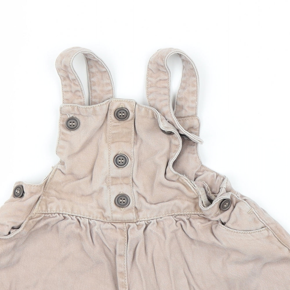 NEXT Girls Beige   Dungaree One-Piece Size 12 Months