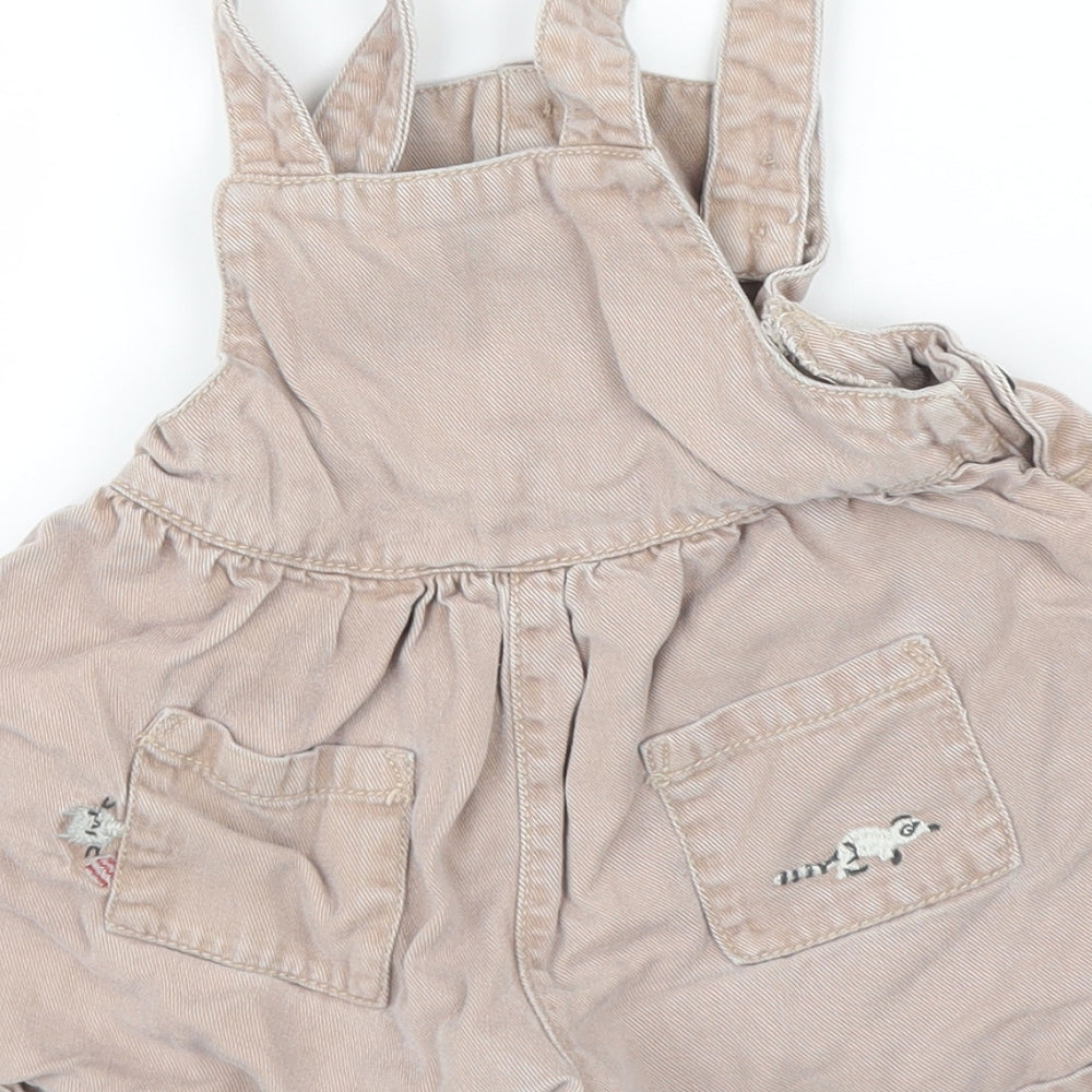 NEXT Girls Beige   Dungaree One-Piece Size 12 Months