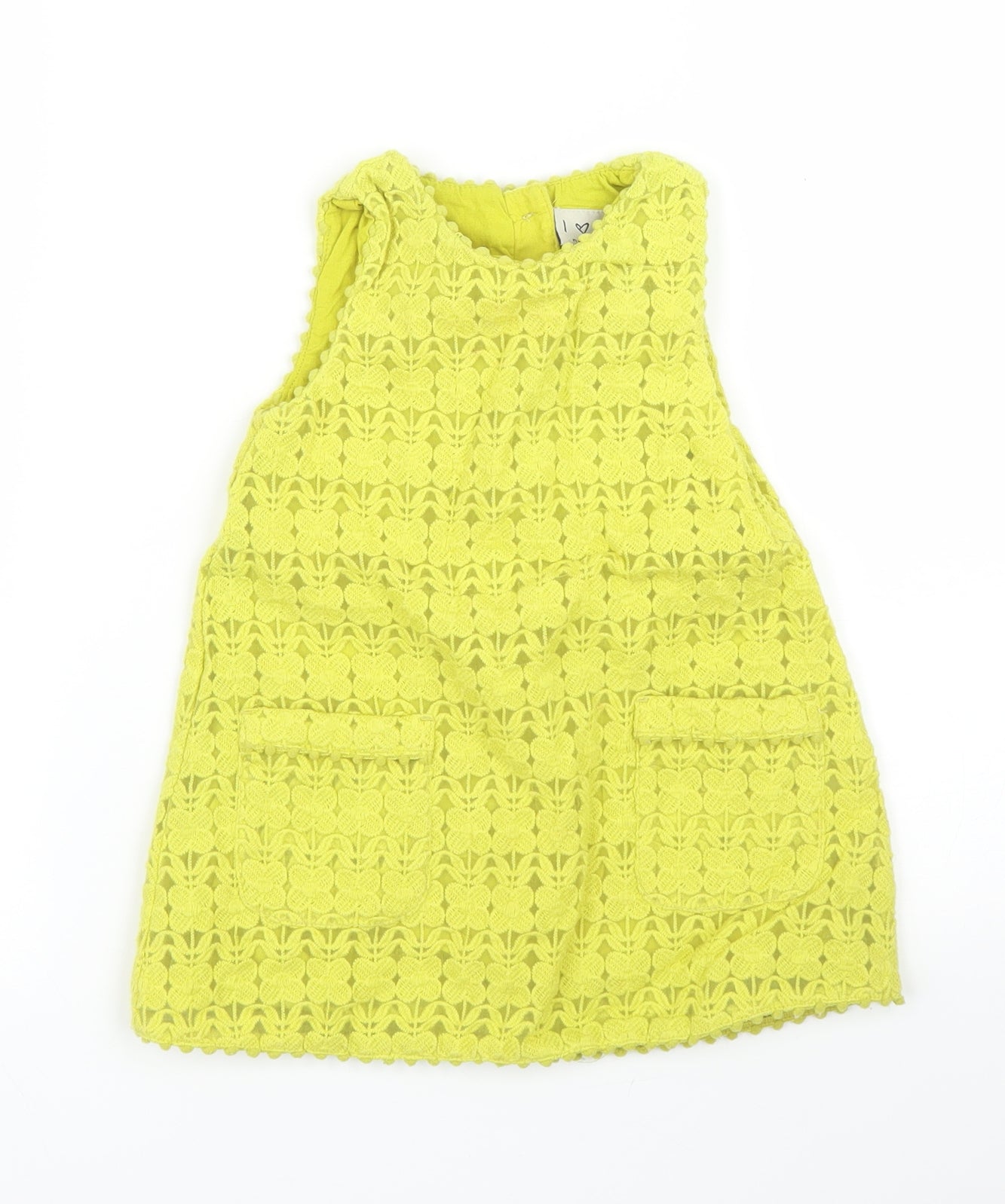 NEXT Girls Yellow Floral  A-Line  Size 12 Months