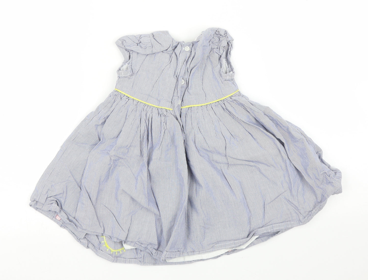 M&S Girls Blue Striped  A-Line  Size 9-12 Months