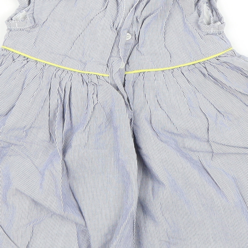 M&S Girls Blue Striped  A-Line  Size 9-12 Months