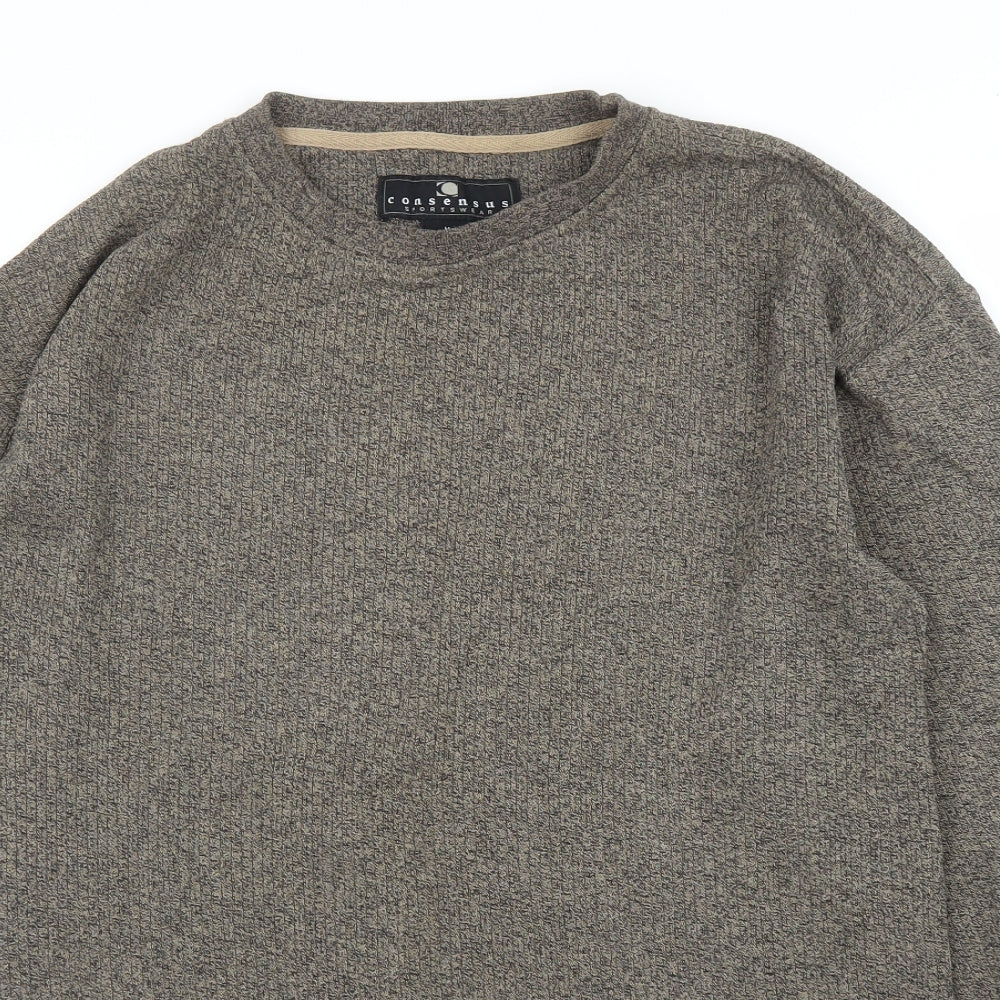 Consensus Mens Brown   Pullover Jumper Size M