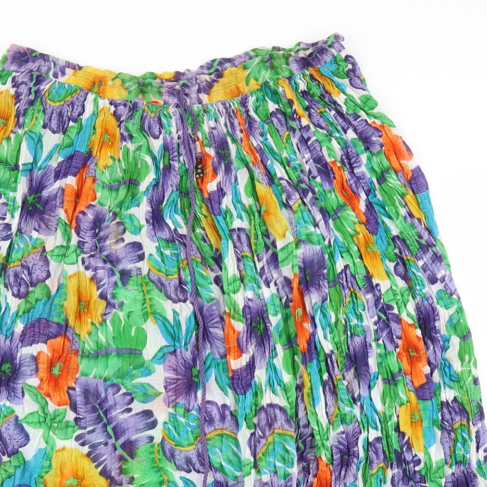 Club Mango Womens Purple Floral  A-Line Skirt Size 12