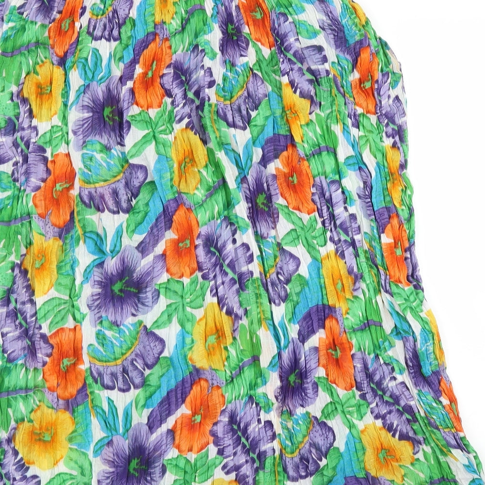 Club Mango Womens Purple Floral  A-Line Skirt Size 12