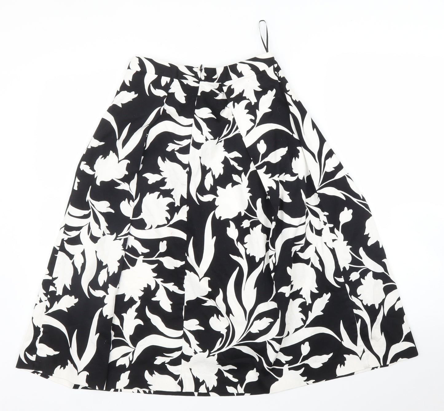 Oasis Womens Black Floral  A-Line Skirt Size 8