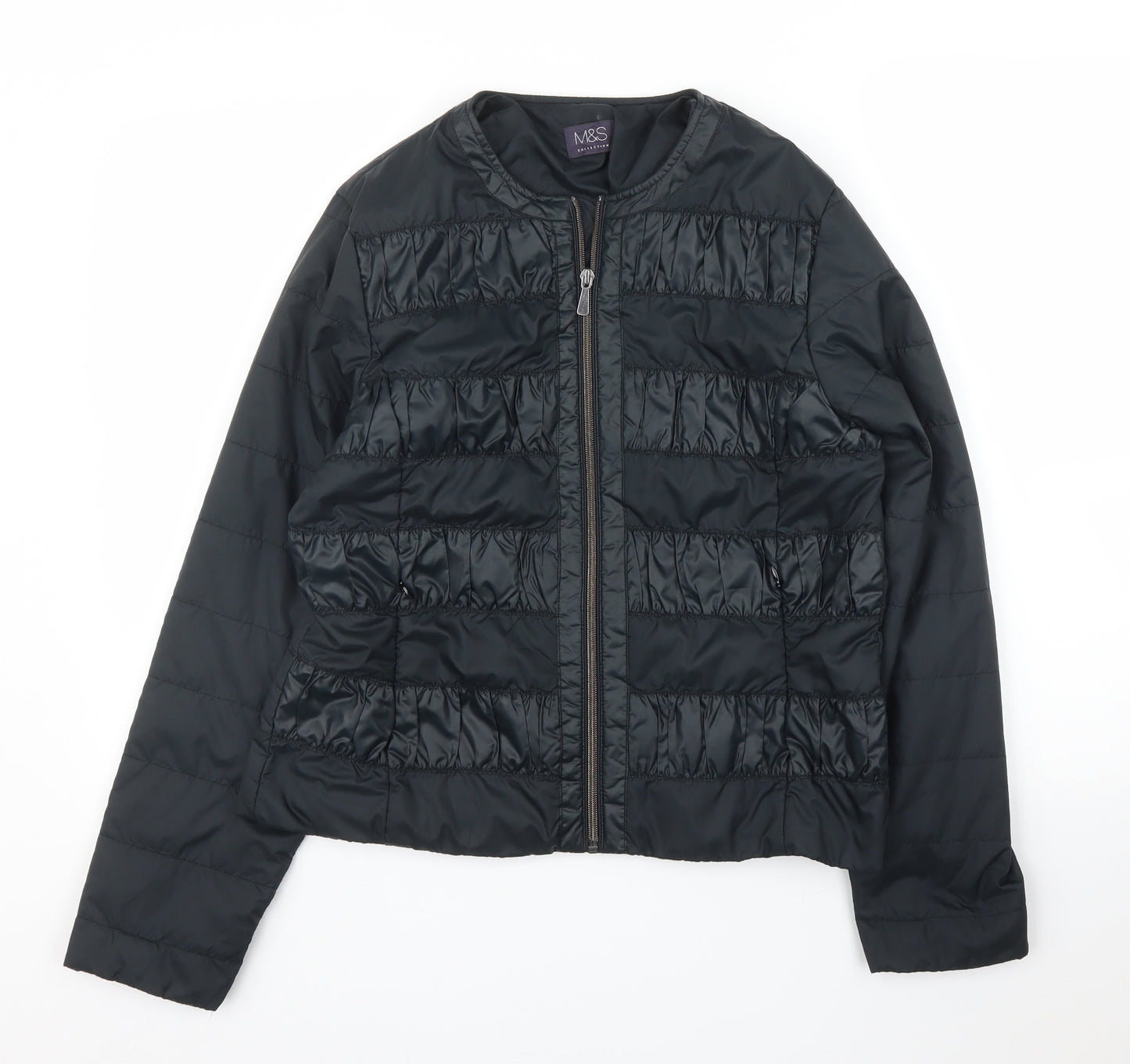 M&S Womens Black   Puffer Jacket Coat Size 12