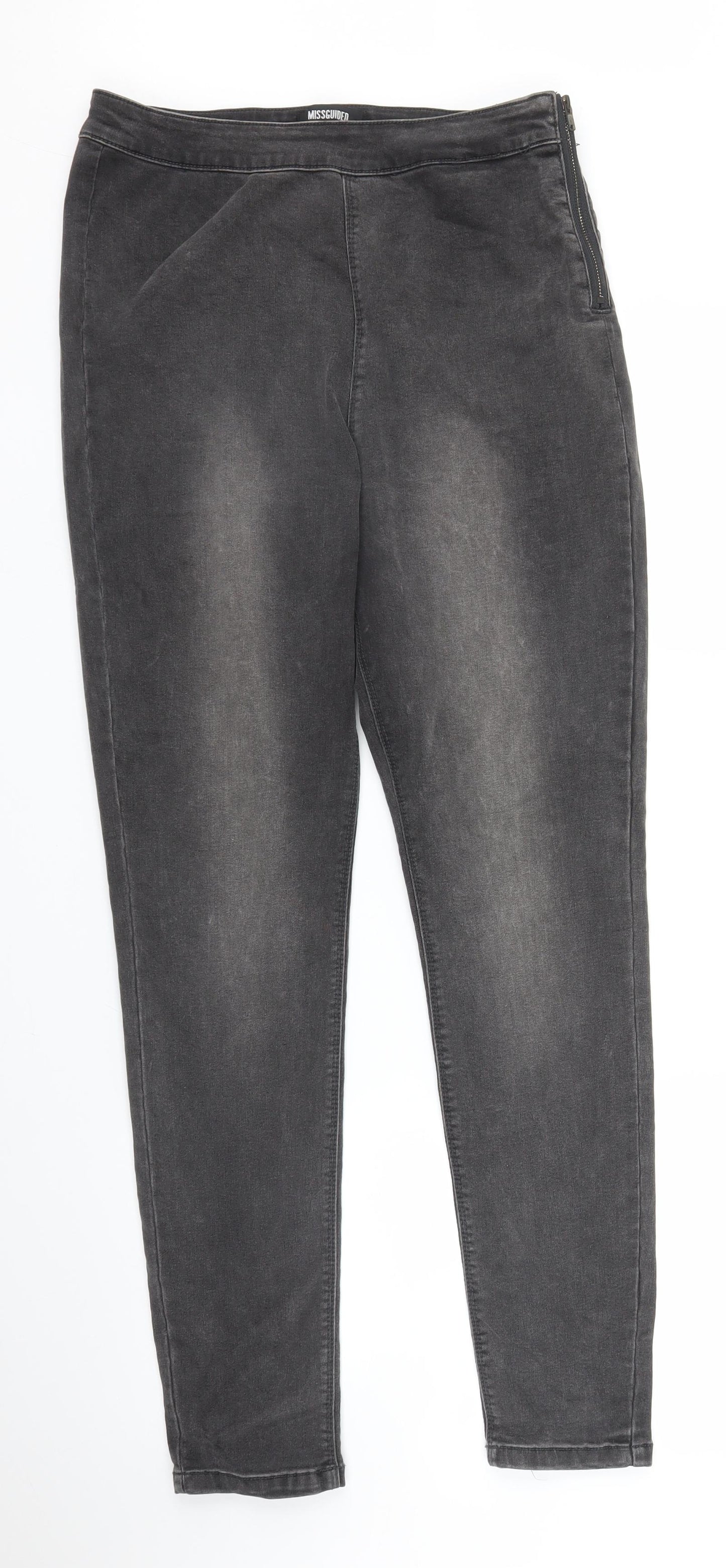 Missguided Womens Grey  Denim Jegging Jeans Size 12 L28 in
