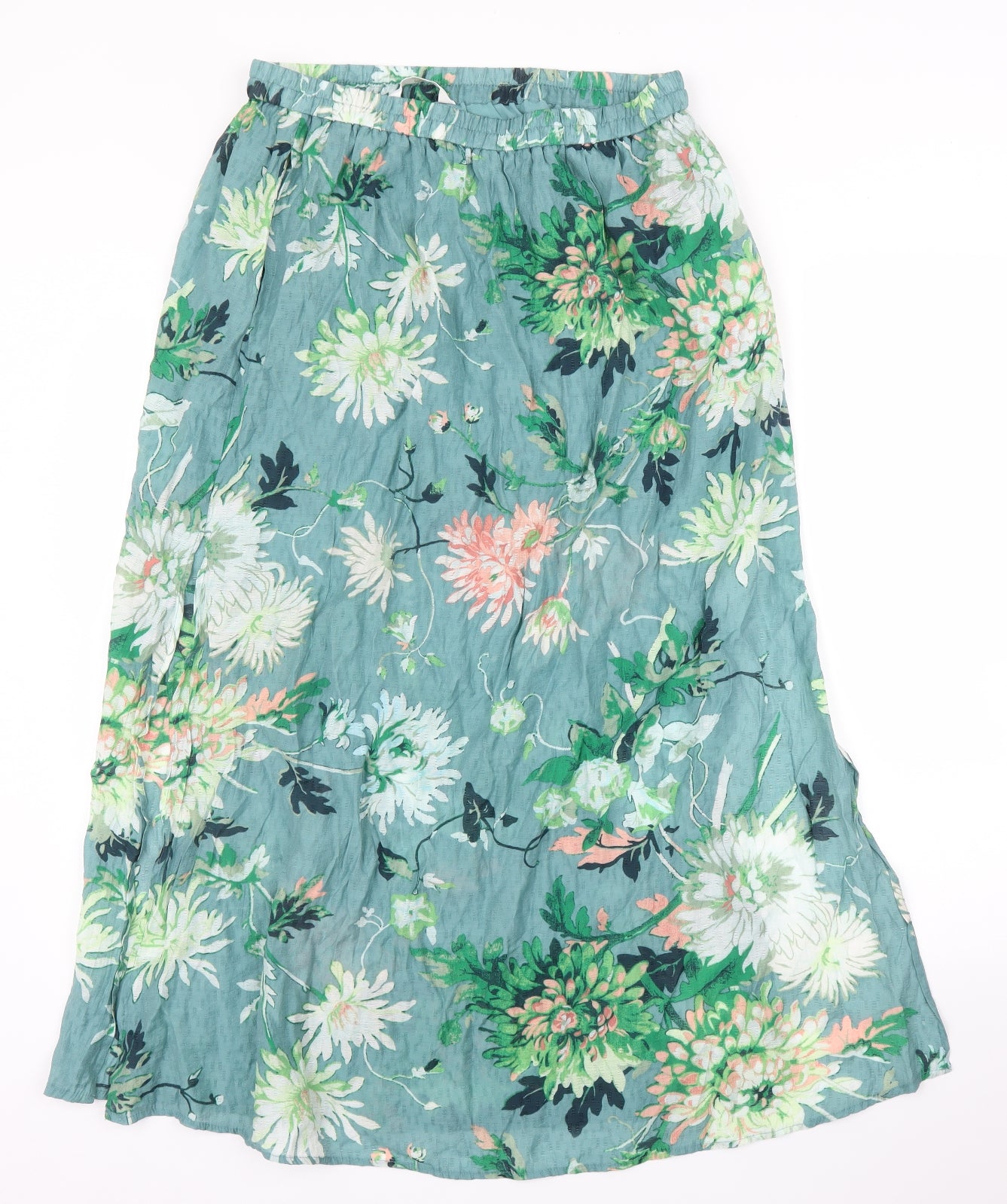 H&M Womens Green Floral  A-Line Skirt Size M