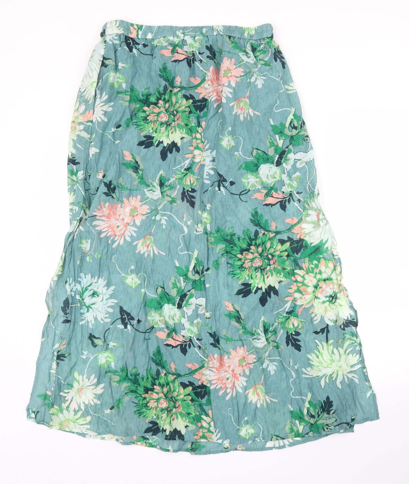 H&M Womens Green Floral  A-Line Skirt Size M