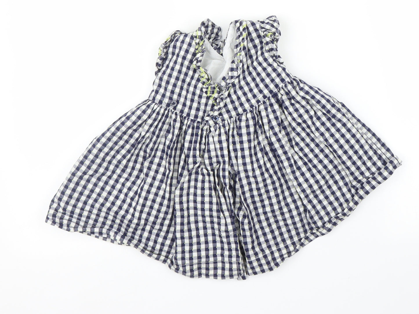 Mayoral Girls Blue Check  A-Line  Size 12 Months