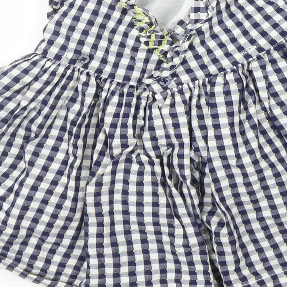 Mayoral Girls Blue Check  A-Line  Size 12 Months