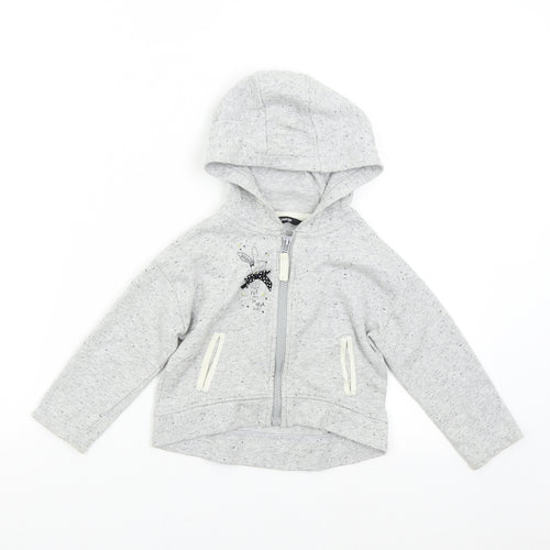 George Girls Grey   Full Zip Hoodie Size 2-3 Years