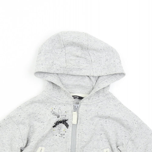George Girls Grey   Full Zip Hoodie Size 2-3 Years