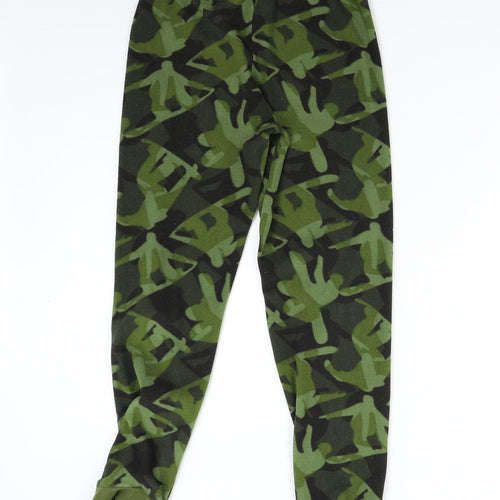 Primark Boys Green Solid Fleece  Pyjama Pants Size 13 Years  - Skate Boarding